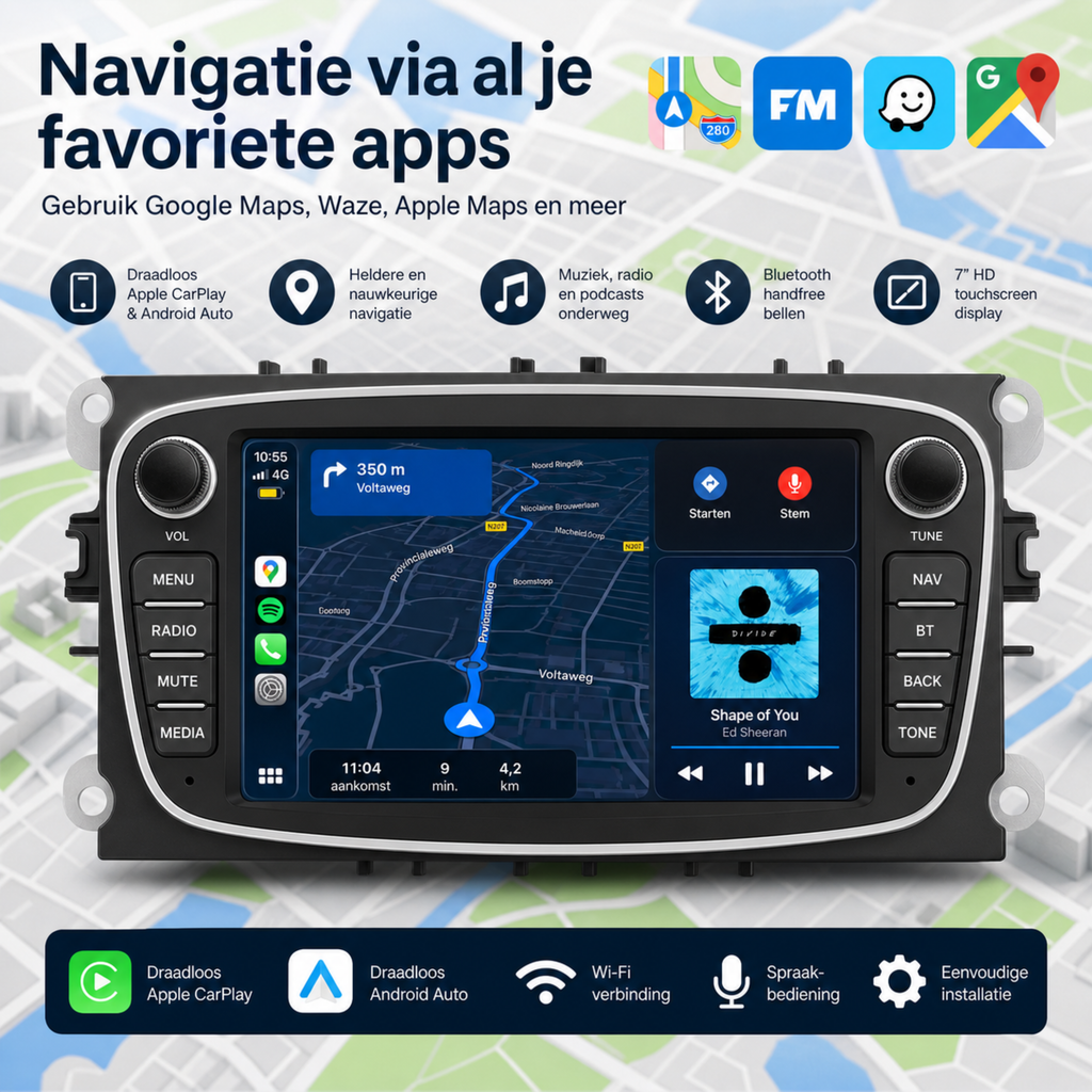 Denago DNG-67 multimediasysteem voor Ford Focus 2, Galaxy 2, Mondeo en meer (2007–2014), afbeelding 2