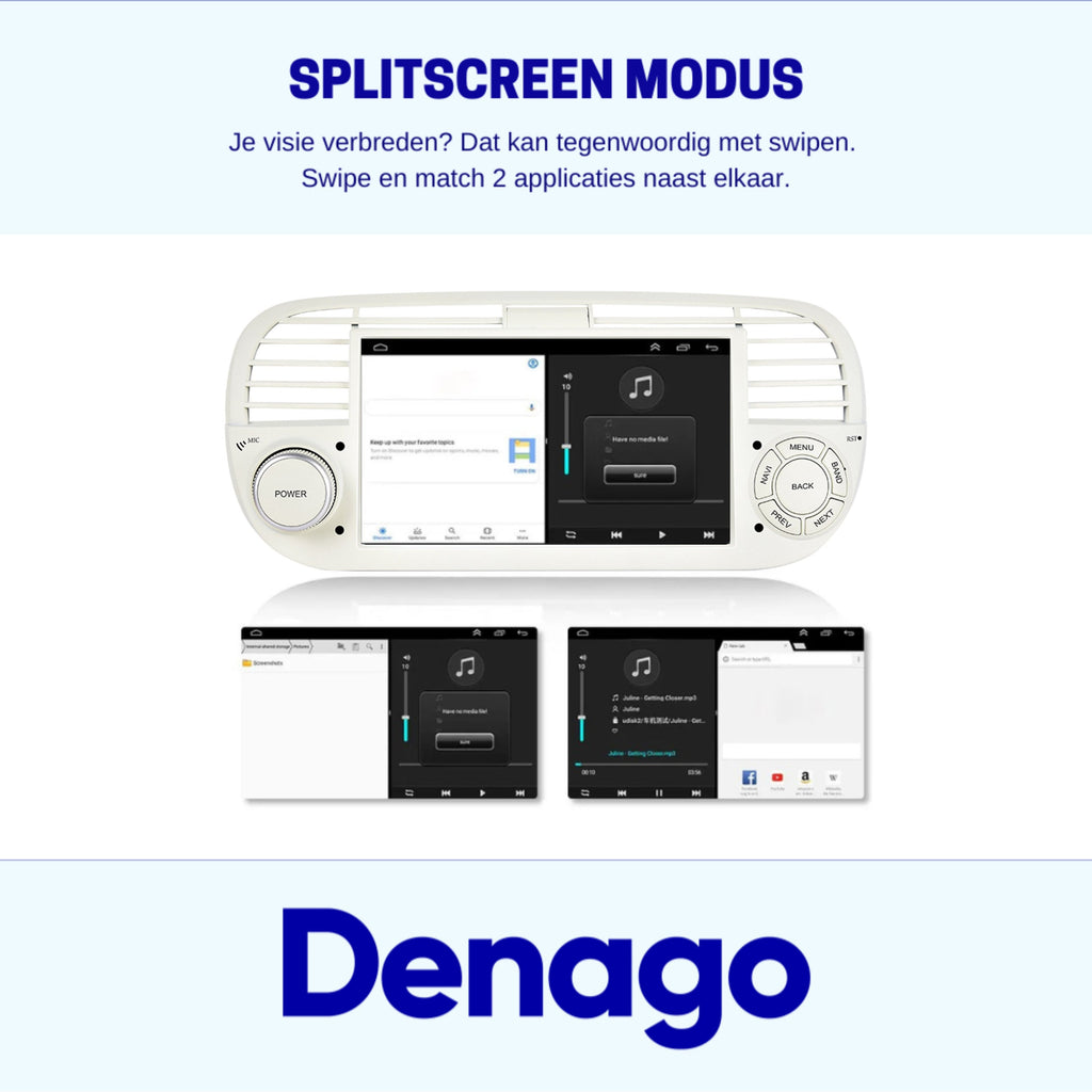 Denago DNG-1123W multimediasysteem voor Fiat 500 en 500 Abarth (2007–2015), afbeelding 10