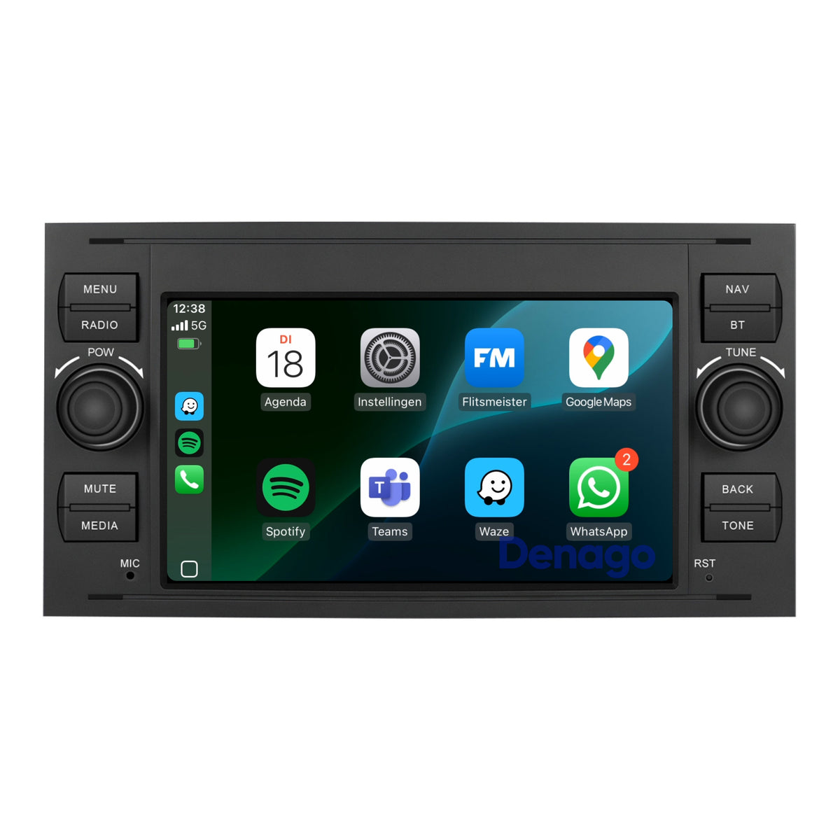Denago DNG-1114 multimediasysteem voor Ford C-Max, Fiesta, Focus 2 en meer (2003–2013), afbeelding 2