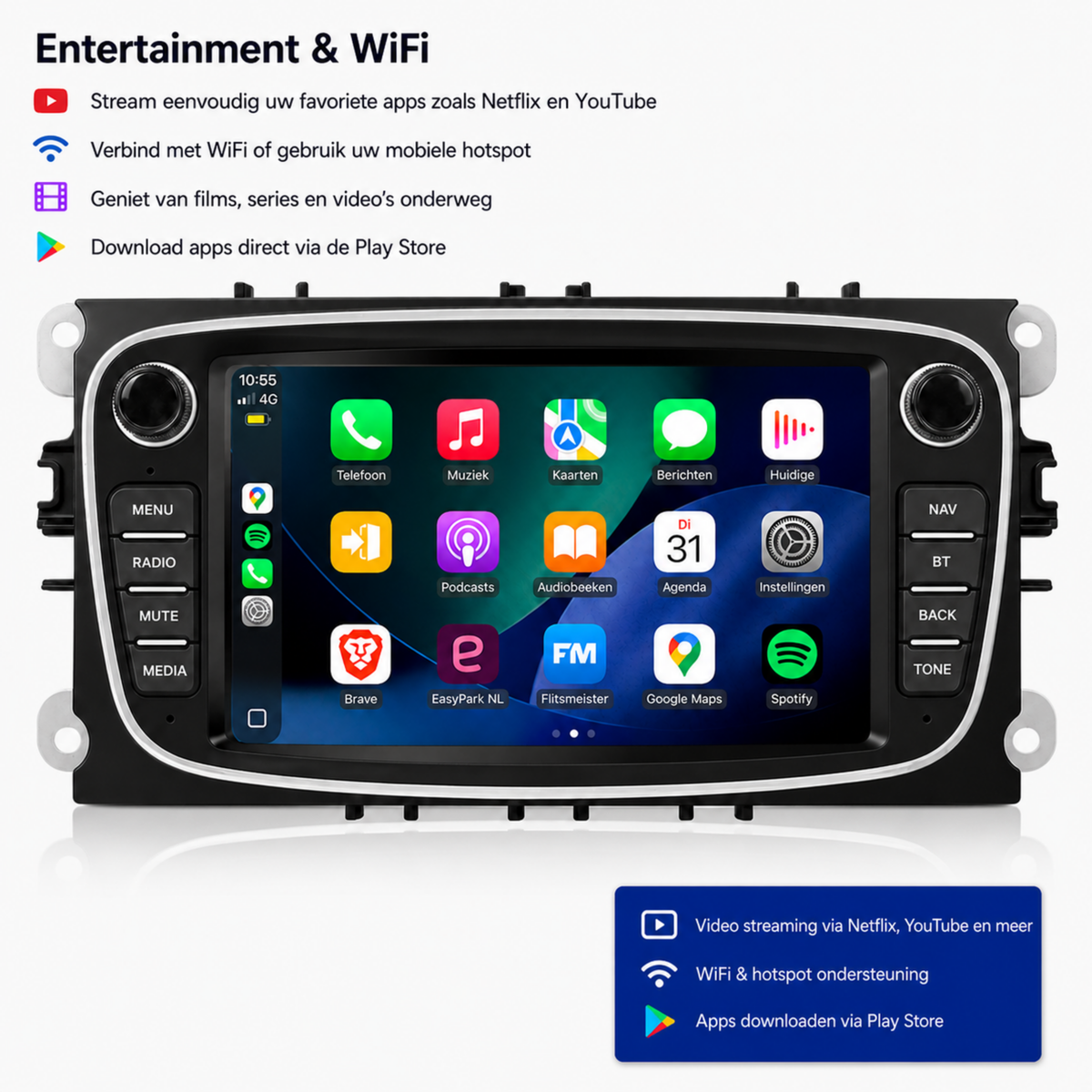 Denago DNG-67 multimediasysteem voor Ford Focus 2, Galaxy 2, Mondeo en meer (2007–2014), afbeelding 7