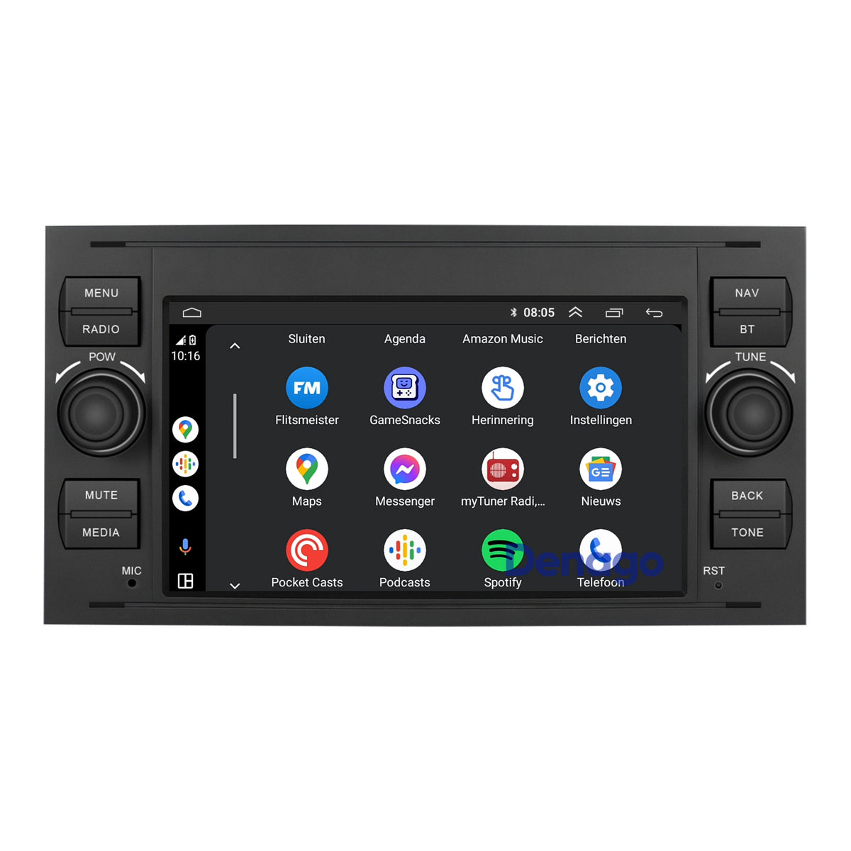 Denago DNG-1114 multimediasysteem voor Ford C-Max, Fiesta, Focus 2 en meer (2003–2013), afbeelding 3