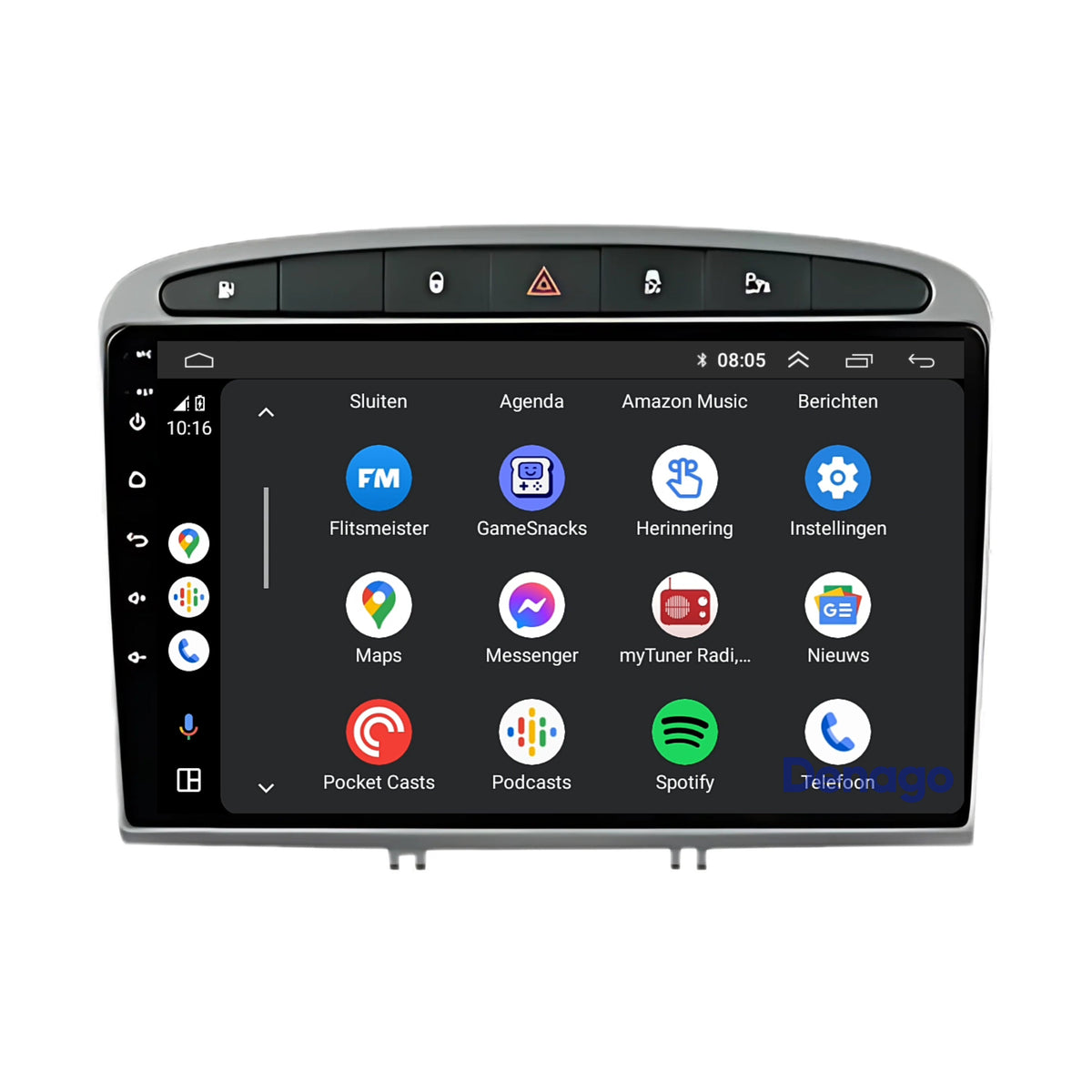 Denago DNG-A48 multimediasysteem voor Peugeot 308 en 408 (2007–2020), afbeelding 3