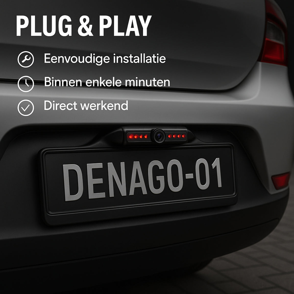 Denago DNG-KC01 kentekenplaathouder met achteruitrijcamera, afbeelding 4