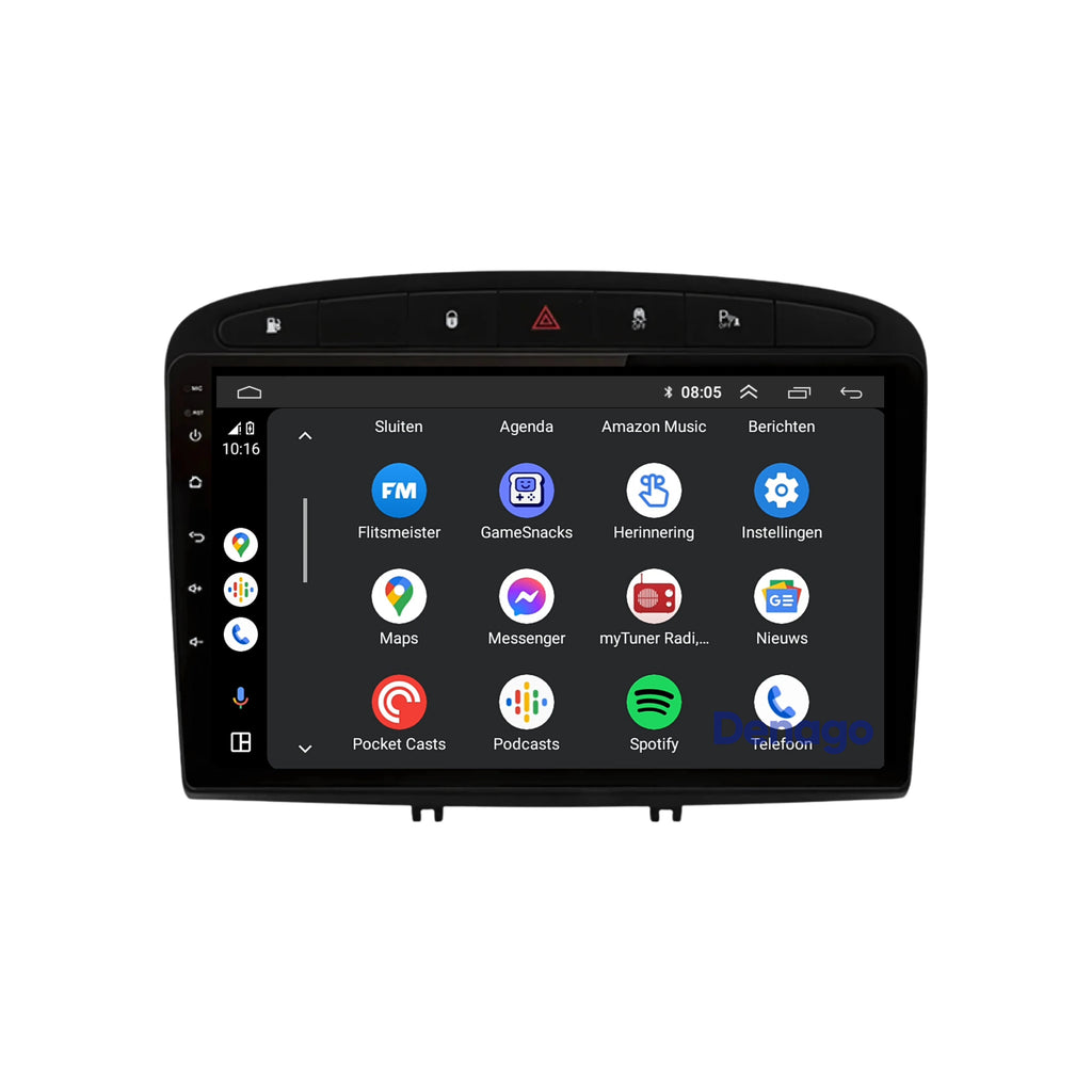 Denago DNG-A242 multimediasysteem voor Peugeot 308 en 408 (2007–2013), afbeelding 3