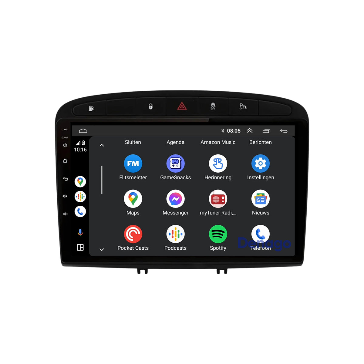 Denago DNG-A242 multimediasysteem voor Peugeot 308 en 408 (2007–2013), afbeelding 3