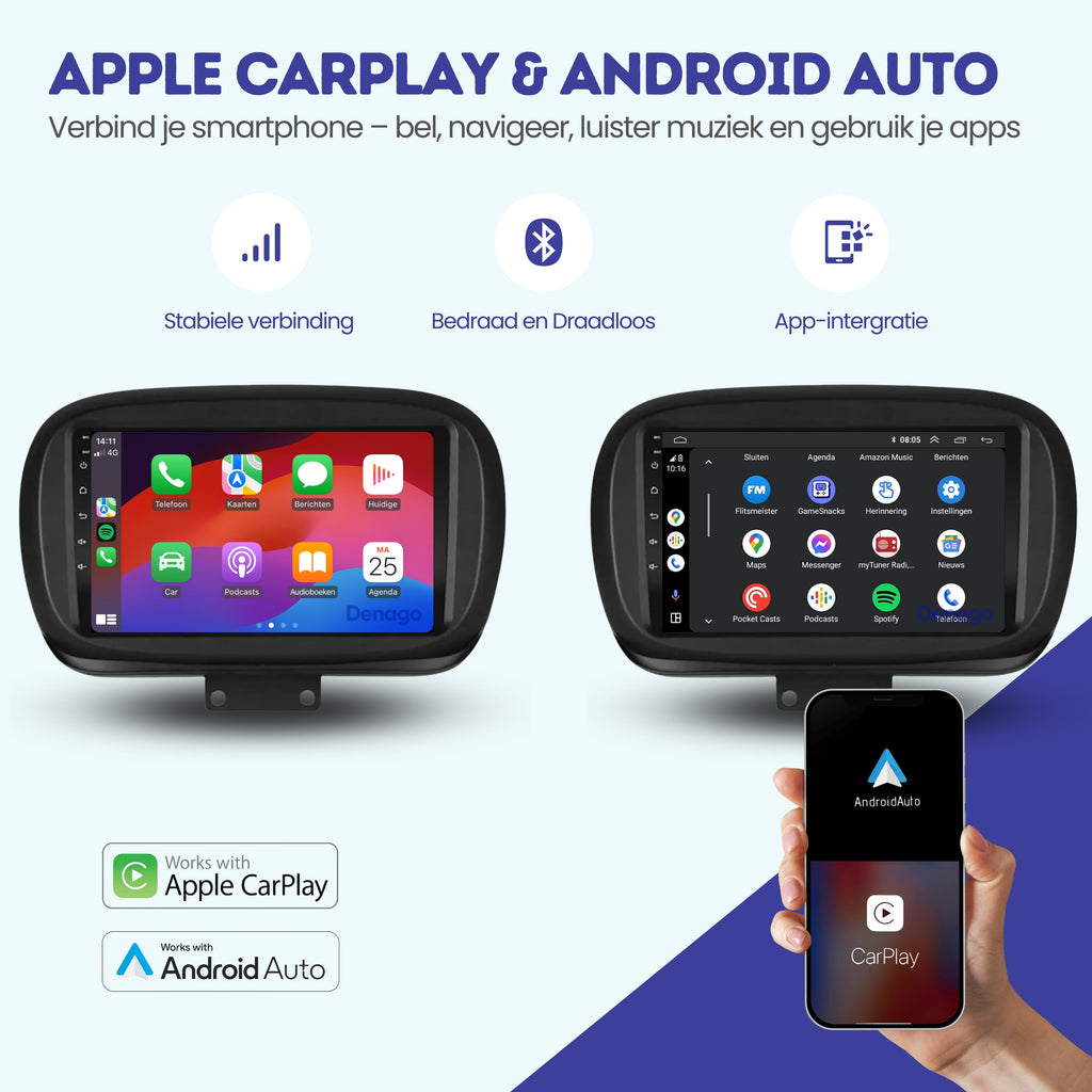 Denago DNG-A147 multimediasysteem voor Fiat 500X (2014–2023), afbeelding 2