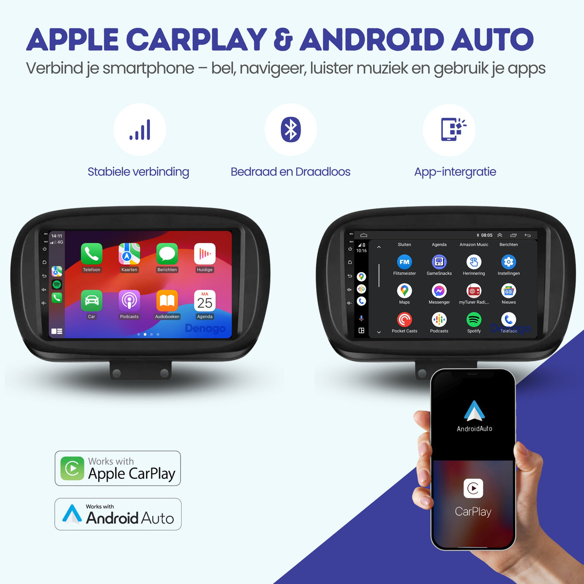 Denago DNG-A147 multimediasysteem voor Fiat 500X (2014–2023), afbeelding 2