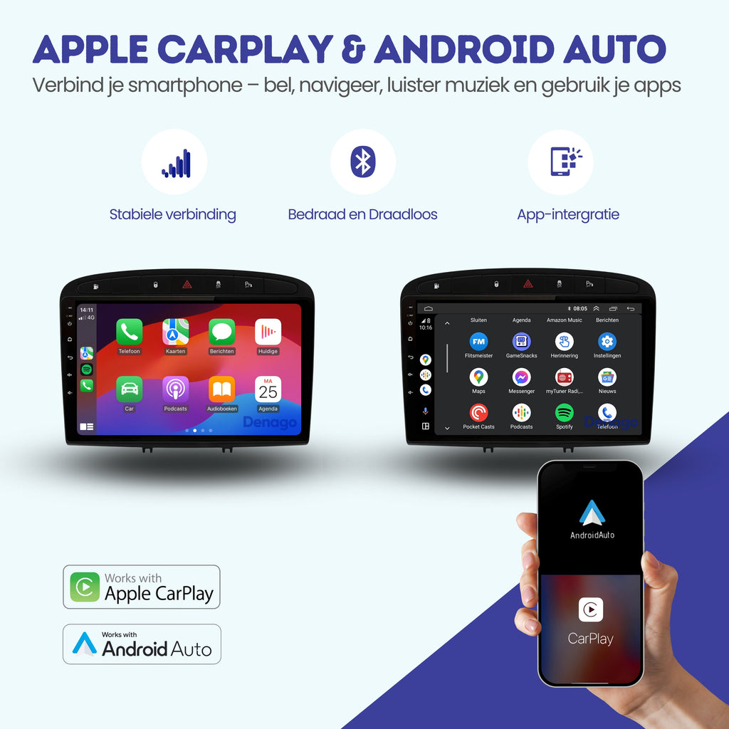 Denago DNG-A242 multimediasysteem voor Peugeot 308 en 408 (2007–2013), afbeelding 2