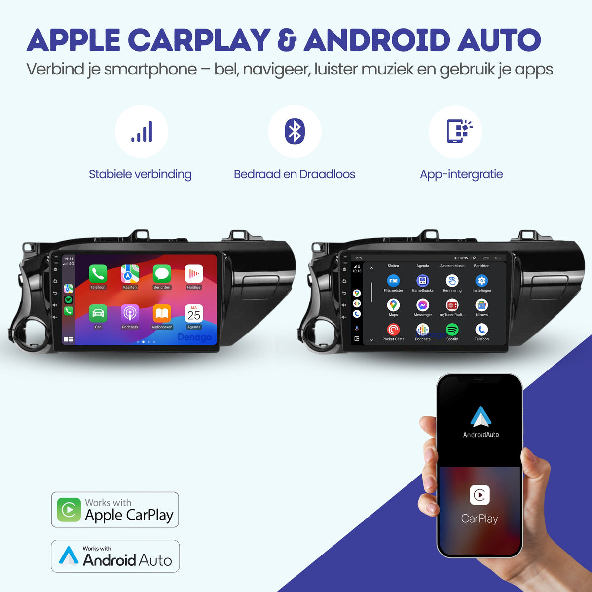 Denago DNG-A331 multimediasysteem voor Toyota Hilux (2015–2020), afbeelding 2