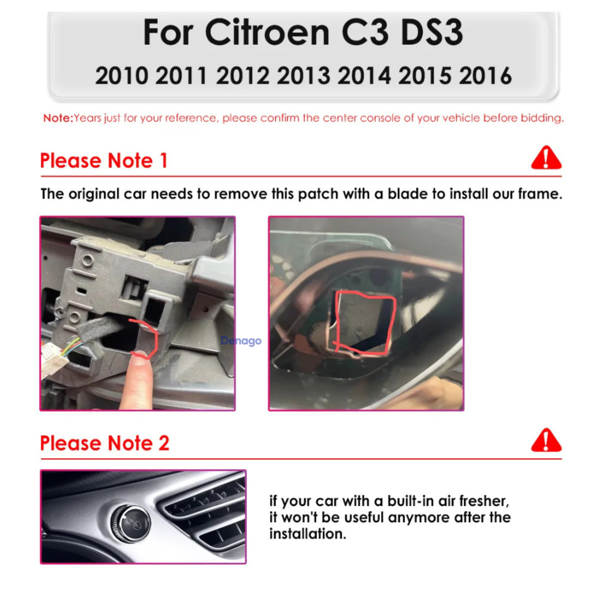 Denago DNG-A60 multimediasysteem voor Citroën C3 en DS3 (2010–2017), afbeelding 6