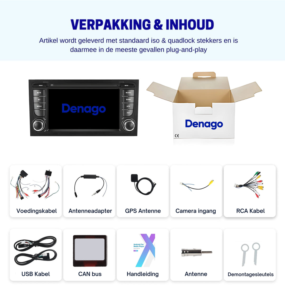 Denago DNG-4702 multimediasysteem voor Audi A4, RS4 en S4 (2000–2009), afbeelding 5