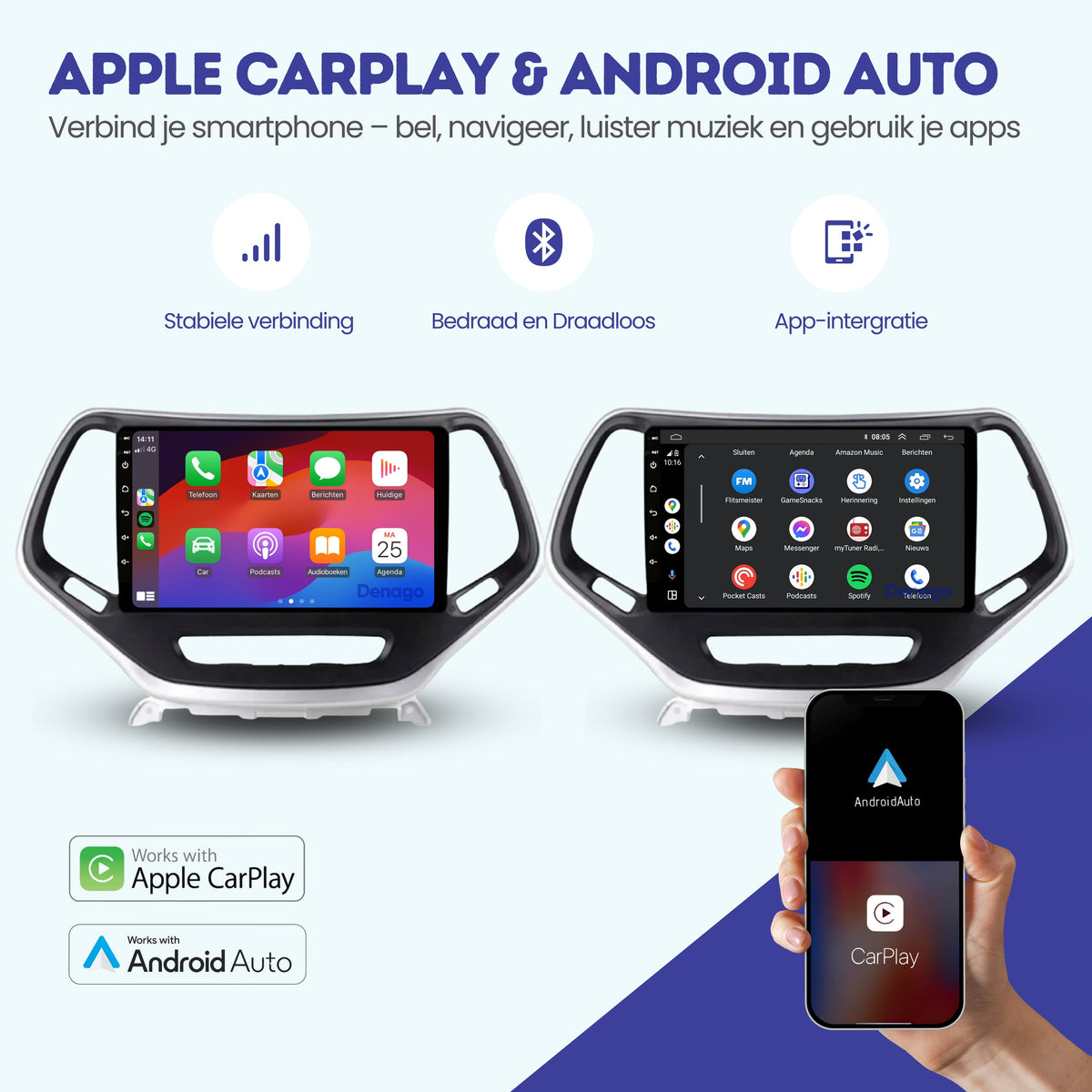 Denago DNG-A119 multimediasysteem voor Jeep Cherokee (2014–2018), afbeelding 2
