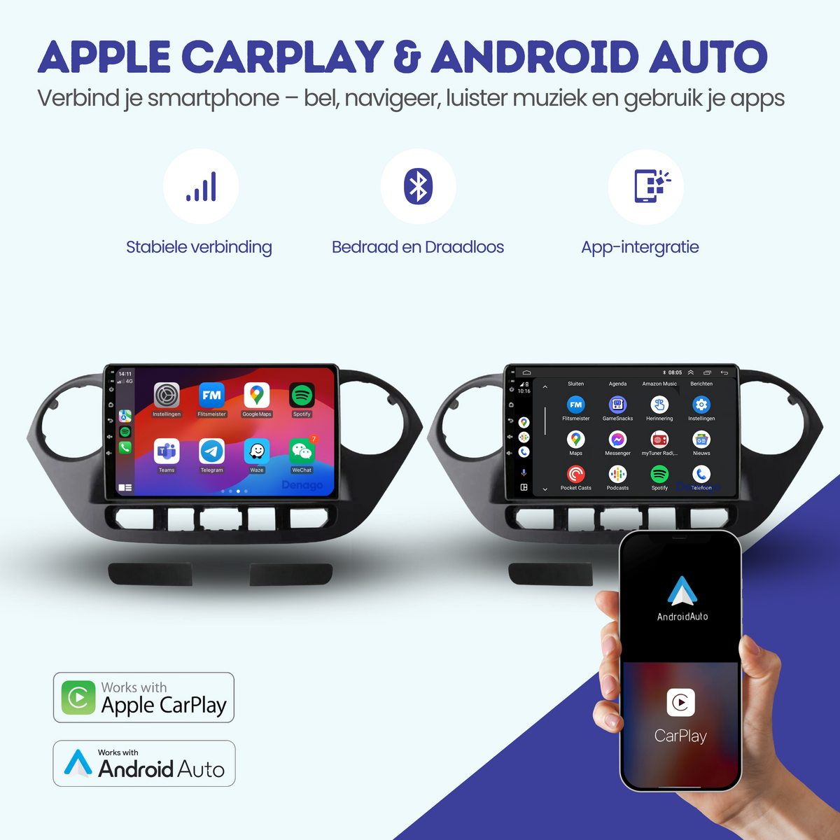 Denago DNG-A16 multimediasysteem voor Hyundai i10 (2014–2017), afbeelding 2