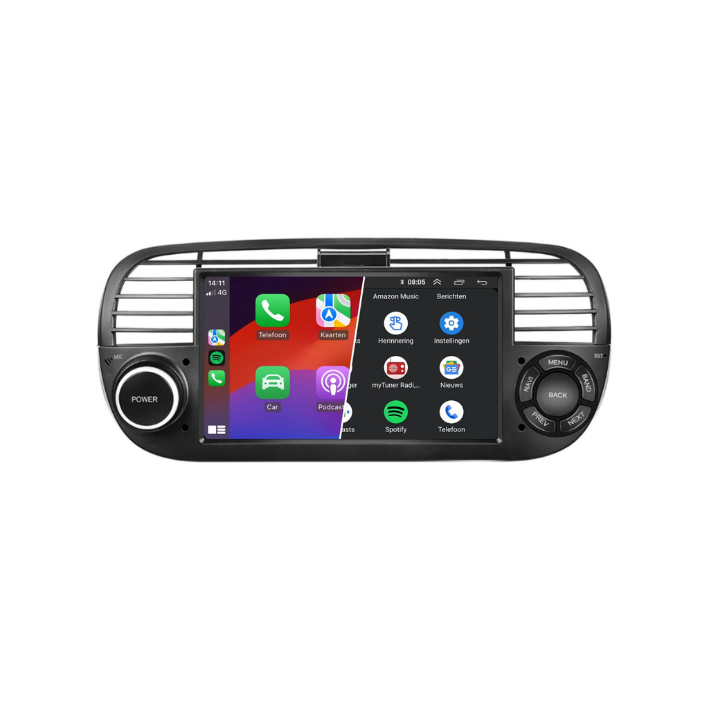 Denago DNG-0738 multimediasysteem voor Fiat 500 en 500 Abarth (2007–2015)