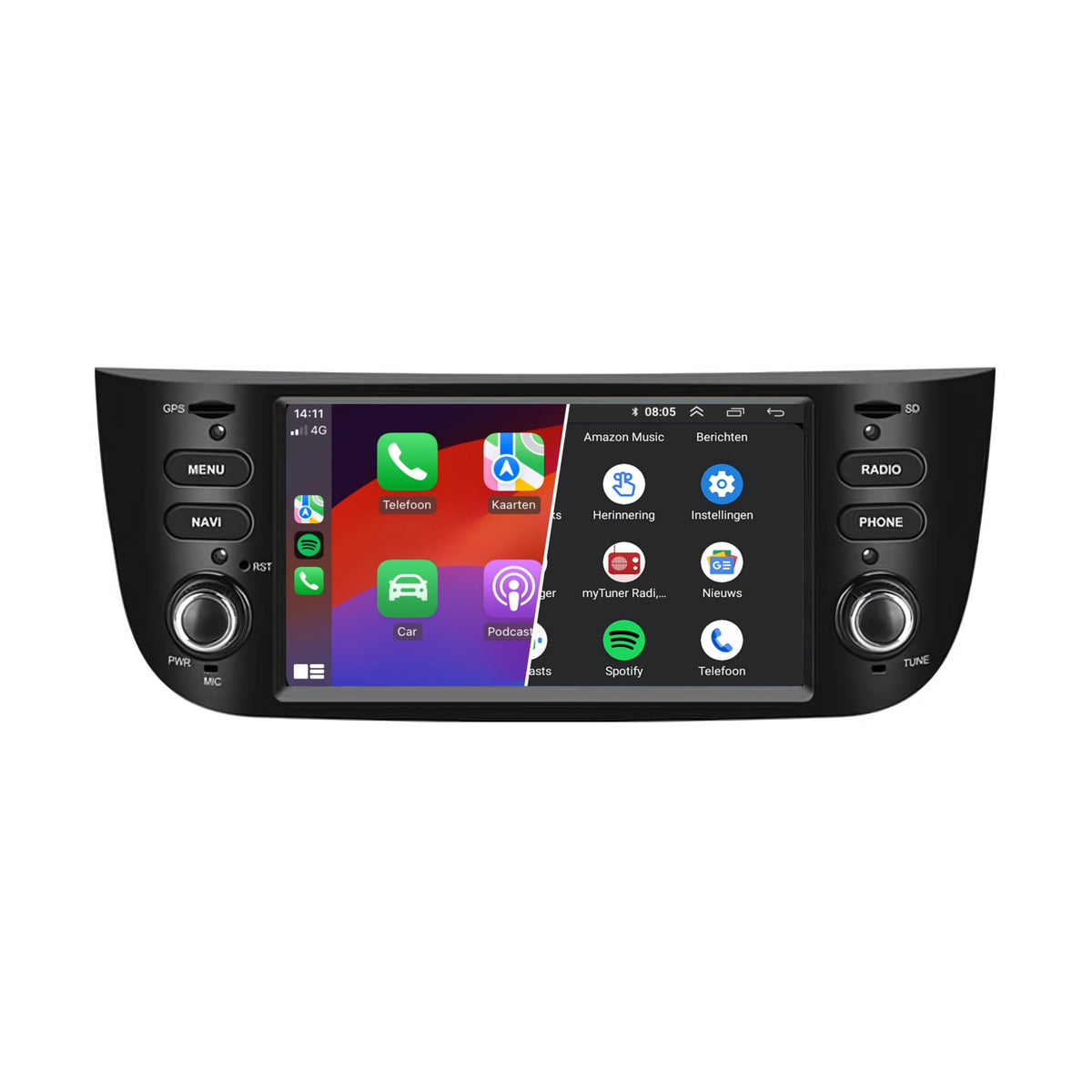 Denago DNG-2725 multimediasysteem voor Fiat Linea en Punto (2010–2016)