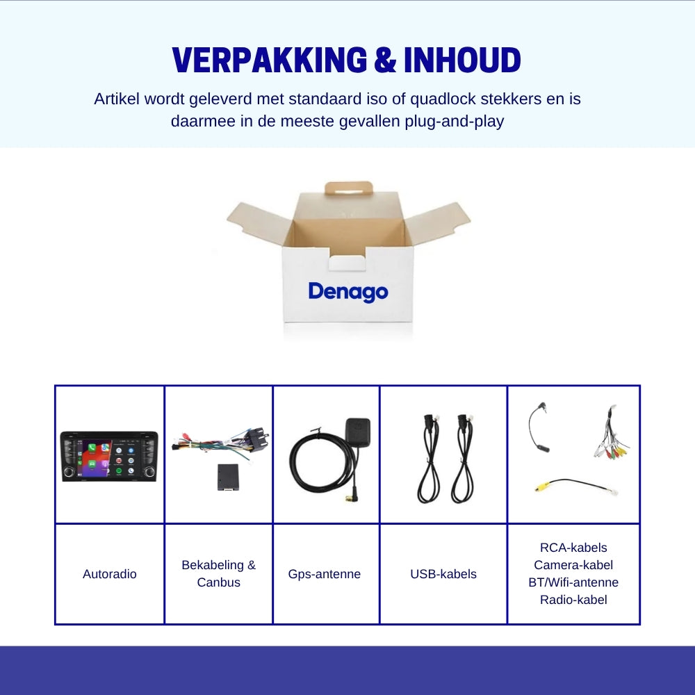 Denago DNG-0764 multimediasysteem voor Audi A3, RS3 en S3 (2004–2013), afbeelding 12