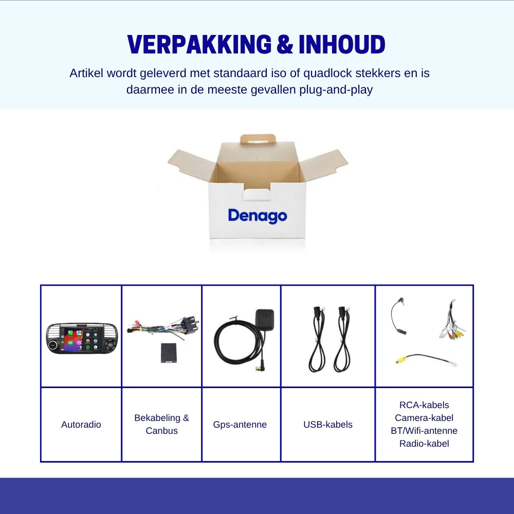 Denago DNG-0823 multimediasysteem voor Fiat 500 (2007–2015), afbeelding 9