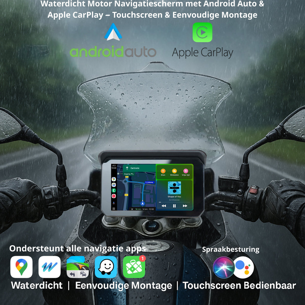 Denago DNG-1185 CarPlay-scherm voor de motor, afbeelding 2