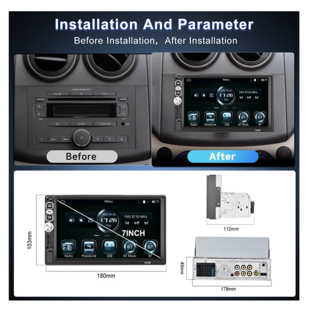 Denago DNG-CP68 universele 1-DIN autoradio, afbeelding 6