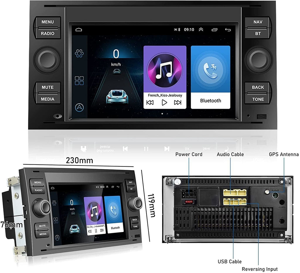 Denago DNG66 multimediasysteem voor Ford C-Max, Fiesta, Focus 2 en meer (2003–2013)