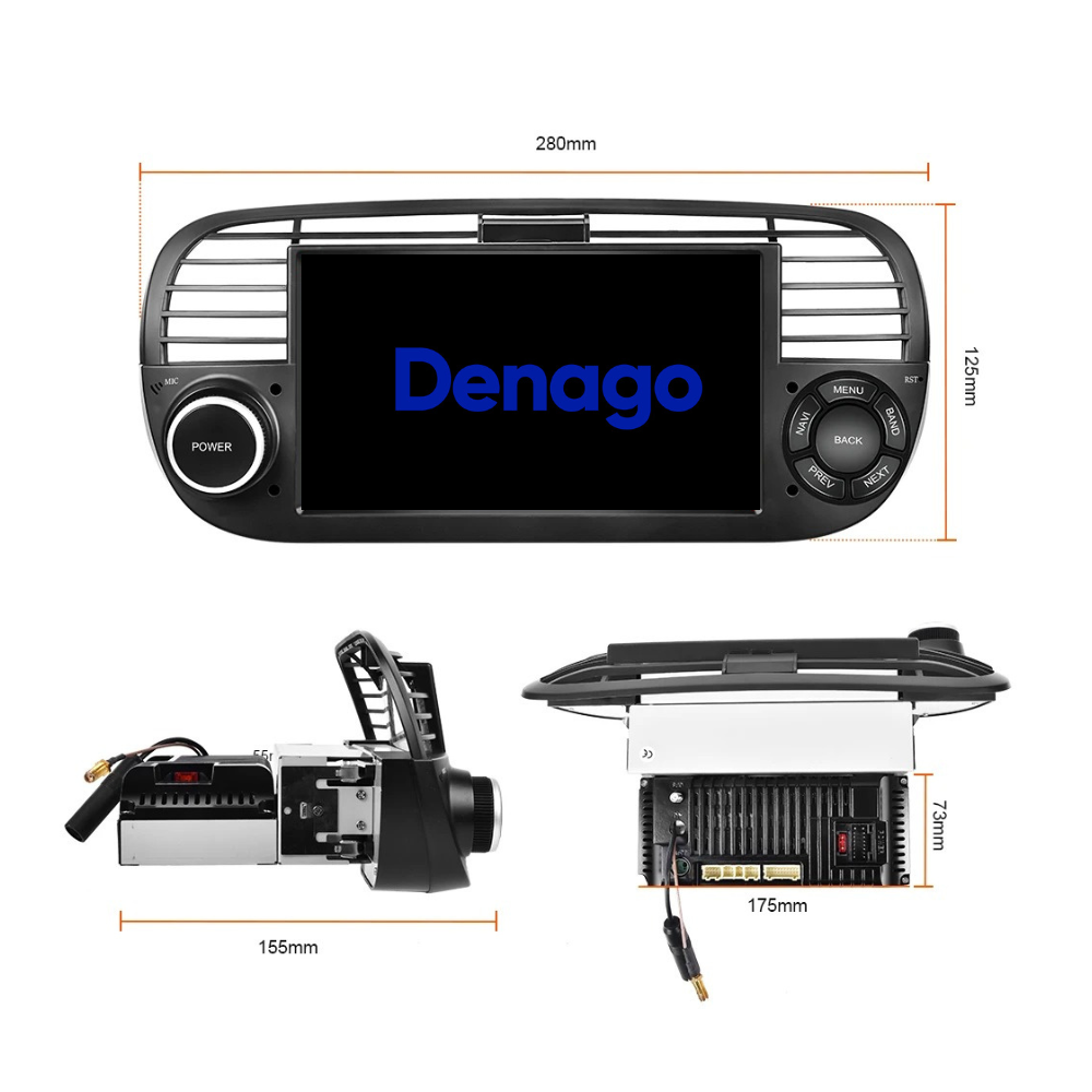 Denago DNG-0823 multimediasysteem voor Fiat 500 (2007–2015), afbeelding 6