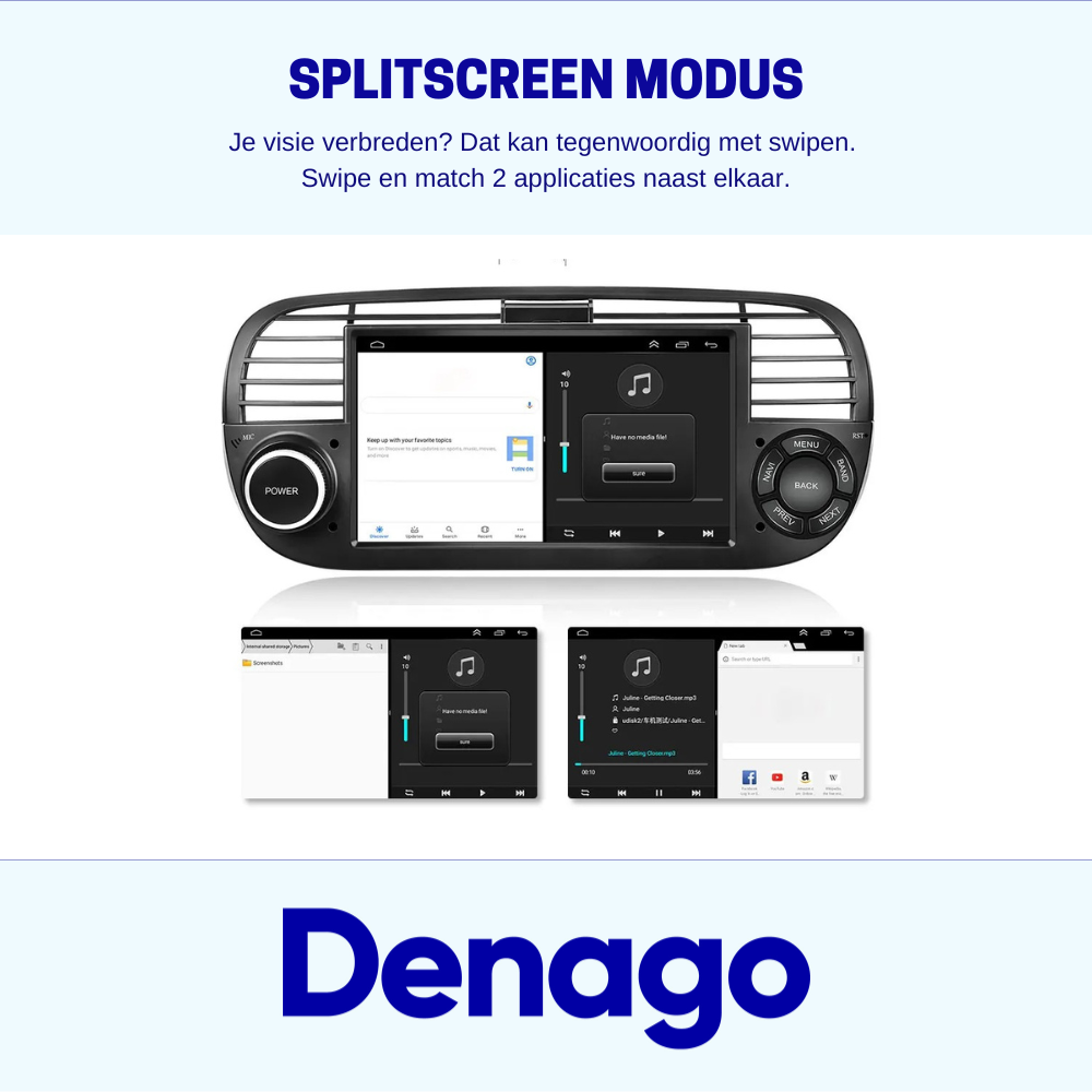 Denago DNG-0823 multimediasysteem voor Fiat 500 (2007–2015), afbeelding 8